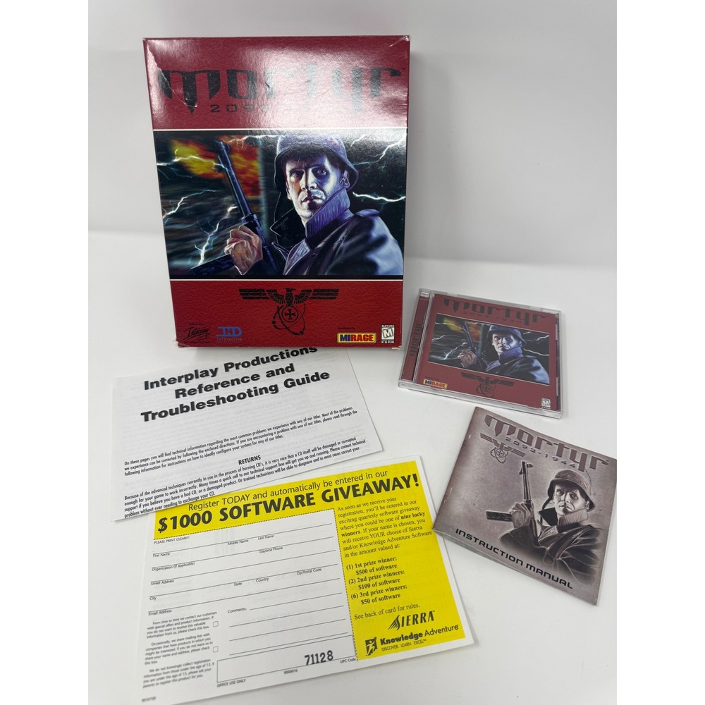 Mortyr 2093-1944 PC Game Complete Box Mirage Computer Big Box Collectible 1999